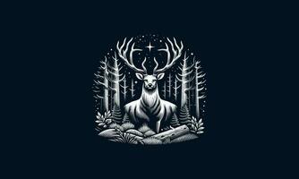deer on forest vector illustration artwork design