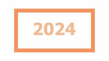 Animated 2024 at center of frame, stock video