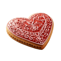 AI generated Heart-Shaped Cookie Isolated On Transparent Background png