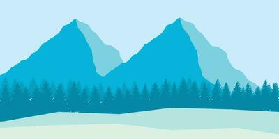 vector ilustración. plano invierno paisaje. Nevado antecedentes.