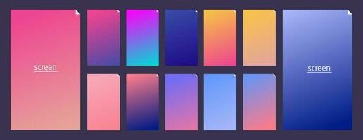 Vibrant and soft pastel gradient smooth color background set for devices, pc and modern smartphone vector