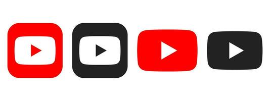 Set youtube icon. YouTube logo icon isolated on white background. vector