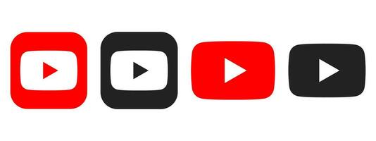 conjunto Youtube icono. Youtube logo icono aislado en blanco antecedentes. vector