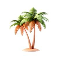 AI generated 3D Palm Tree Isolated On Transparent Background png