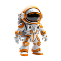 ai generato 3d astronauta personaggio portafortuna isolato su trasparente sfondo png