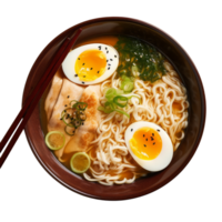 AI generated Delicious Ramen Isolated On Transparent Background png