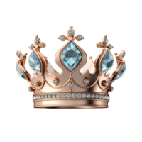 AI generated Elegant Golden Crown Isolated On Transparent Background png