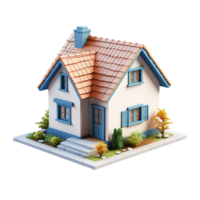 AI generated 3D Charming Cottage Isolated On Transparent Background png