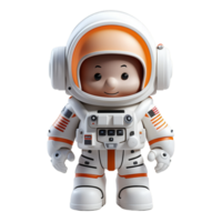 AI generated 3D Astronaut Character Mascot Isolated On Transparent Background png