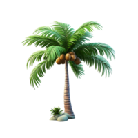 AI generated 3D Palm Tree Isolated On Transparent Background png