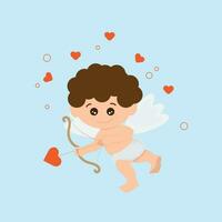 Vector image of Cupid. Free vector flat cupid character