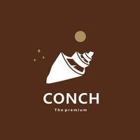 animal concha natural logo vector icono silueta retro hipster