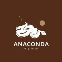 animal anaconda natural logo vector icono silueta retro hipster