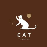 animal gato natural logo vector icono silueta retro hipster