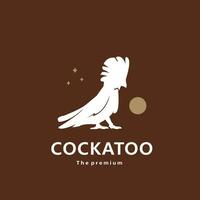 animal cacatúa natural logo vector icono silueta retro hipster