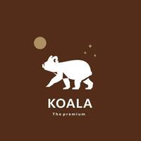 animal coala natural logo vector icono silueta retro hipster