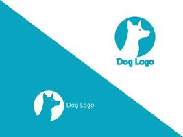 A cool dog logo in white background vector template