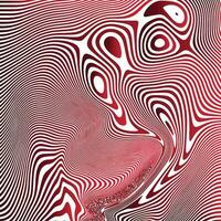 Abstract rippled or red lines pattern with wavy vibrant facture on white background and texture vector