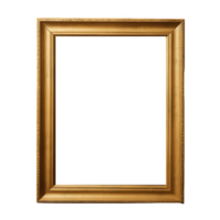 AI generated Simple Golden Picture Frame on a transparent Background png