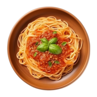 ai genererad klassisk italiensk spaghetti med tomat sås och basilika png