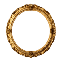 AI generated Elegant Golden Vintage Frame Isolated on transparent Background png