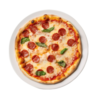 ai generado clásico pepperoni Pizza en transparente antecedentes png