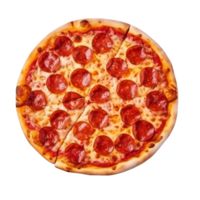 ai generado clásico pepperoni Pizza en transparente antecedentes png