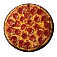 ai gegenereerd klassiek peperoni pizza Aan transparant achtergrond png