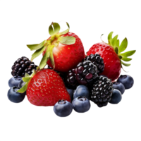 AI generated Assorted Fresh Berries on transparent background png