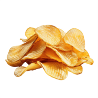 ai gegenereerd krokant aardappel chips stack geïsoleerd Aan transparant achtergrond png