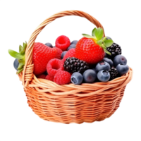 AI generated Assorted Fresh Berries on Basket png