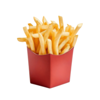 AI generated French Fries in a Red Fast Food Carton png