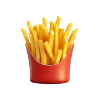 ai généré français frites dans une rouge vite nourriture carton png