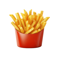 ai généré français frites dans une rouge vite nourriture carton png