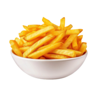 ai genererad skål av gyllene franska frites på transparent bakgrund png