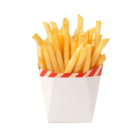 AI generated Crispy French Fries in a White Paper Carton png