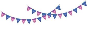 Vector carnival garland with flags decorative colorful party pennants for birthday celebration festival