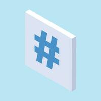 hashtag button social network media communication symbol internet message key 3d speech bubble icon vector