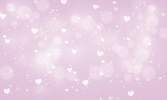 Vector purple blurred valentines day background with hearts