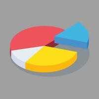 Vector 3d pie chart on gray background
