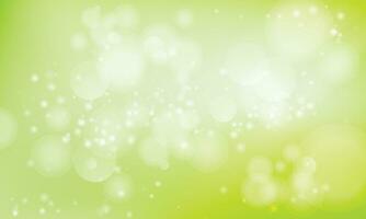 Vector green background with glowing sparkle bokeh