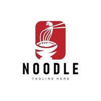 Ramen noodle logo simple noodle and bowl design inspiration chinese food template illustration vector