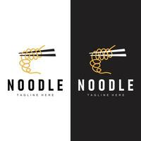 Ramen noodle logo simple noodle and bowl design inspiration chinese food template illustration vector