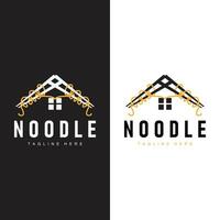 Ramen noodle logo simple noodle and bowl design inspiration chinese food template illustration vector