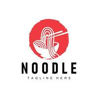 ramen fideos logo sencillo fideos y cuenco diseño inspiración chino comida modelo ilustración vector