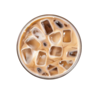 AI generated Top View of Iced Coffee with Cream in a Glass png