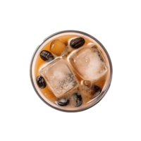 AI generated Top View of Iced Coffee with Cream in a Glass png