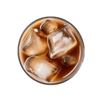 AI generated Top View of Iced Coffee with Cream in a Glass png