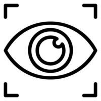 eye recognition line icon vector