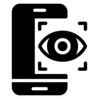 eye recognition glyph icon vector